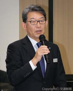 あいさつする犬飼社長（ＪＲ貨物提供）