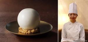 ㊧受賞した「さっぽろ　ｎｅｏ　チーズケーキ」㊨中瀬さん（JR北海道ホテルズ提供）