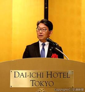 あいさつする犬飼社長（ＪＲ貨物提供）