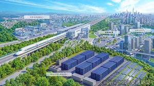 東海道新幹線沿線のＡＩエッジデータセンターのイメージ図（ＪＲ東海提供）