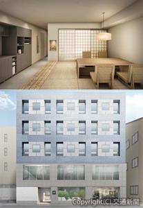 ㊤外観イメージ㊦ダブルベッド４台を備えるファミリールームのイメージ（良品計画提供） 