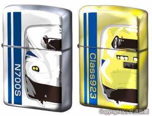 東海道新幹線Ｎ７００Ｓと「ドクターイエロー」Ｔ４編成をモチーフにしたＺＩＰＰＯライター＝イメージ＝（インスピリア提供）