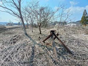 発掘作業を実施する米内沢駅の旧引き込み線（秋田内陸縦貫鉄道提供）