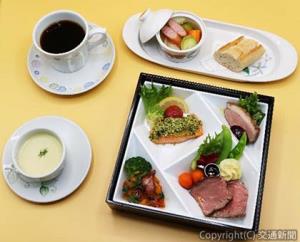「サイモン」メニューを盛り込んだ八幡浜編の予約制食事「門田フレンチ～伊予灘ミニコース～」のイメージ（ＪＲ四国提供） 