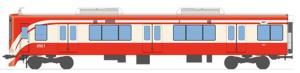 車体側面のリニューアルイメージ（阪神電気鉄道提供）
