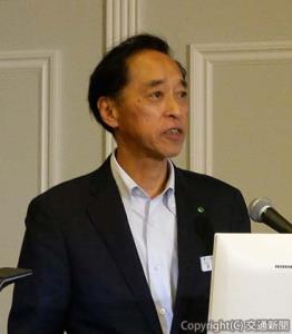 あいさつする木村社長（仙建工業提供）