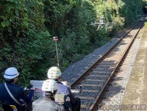 指宿枕崎線での現場検証の様子（ＪＲ九州提供）