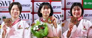 金メダルを獲得した㊧古賀選手㊥大森選手㊨田中選手（ＪＲ東日本提供）