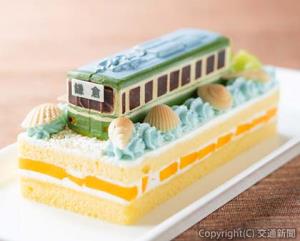 「夏の江ノ電ケーキ」のイメージ（鎌倉プリンスホテル提供）