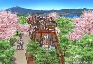 「ご利益広場」のイメージ（春）（富士急行提供）