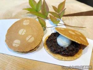 沖縄県産黒糖の薄皮生地に「銀の鈴」の焼き印を施した創作どらやき「鈴結び」のイメージ（ＪＲ東日本クロスステーション提供）