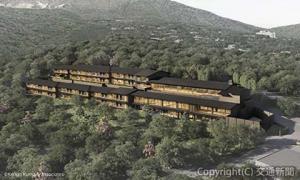 新ホテルの外観イメージ  ⒸKengo Kuma & Associates（フジタ提供）