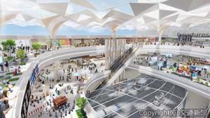 新ターミナルと駅の接続エリアのイメージ（国土交通省提供）