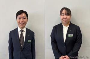 ㊧デザインを手がけた堀さん㊨愛称を考案した高村さん