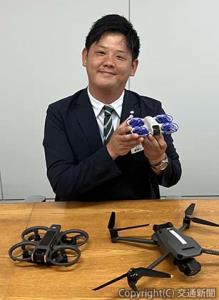 ジェイアール西日本商事で「ドローンチーム」のチーム長を務める営業本部ソリューション営業部戦略推進グループ主任喜多山真氏（ジェイアール西日本商事提供）