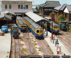 静岡鉄道駿遠線を再現したジオラマ（藤枝市提供）