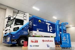 Ｔ２の自動運転トラックと参画各社の製品（Ｔ２提供） 