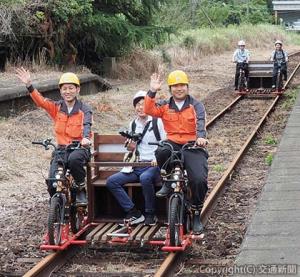 美祢線で新たな観光素材として提案する「Ｒａｉｌ Ｒｕｎ！」のデモ風景