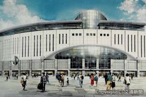 １９９５年に発表された高松駅舎計画の完成イメージ。商業施設の併設も予定されていた（ＪＲ四国提供）